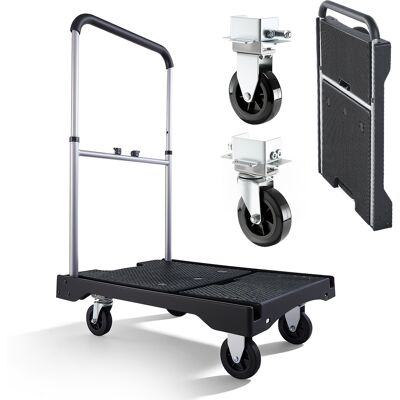 Vevor Carro Plataforma Plegable 495 X 680 Mm, Carretilla De Transporte Carga De 149,7 Kg, Carrito Portaequipajes Con Plataforma Con Ruedas Giratorias, Asa Ajustable Para Tareas Domesticas, Almacen Vevor Carro Plataforma Plegable 495 X 680 Mm, Carretilla De Transporte Carga De 149,7 Kg, Carrito Portaequipajes Con Plataforma Con Ruedas Giratorias, Asa Ajustable Para Tareas Domesticas, Almacen