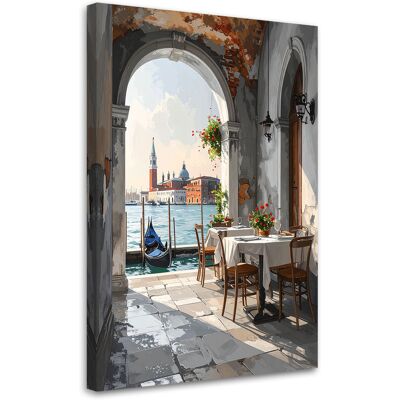 FEEBY Impresión De Imagen, Restaurante De Venecia Con Vistas A La Ciudad Y Al Canal, 60x90 FEEBY Impresión De Imagen, Restaurante De Venecia Con Vistas A La Ciudad Y Al Canal, 60x90