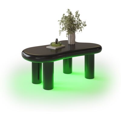 JHY DESIGN Mesa De Centro Negra Con Forma De Nube, Fabricada En Mdf, Con Iluminación Led De 16 Colores Y Un Cajón: Mesa Moderna Para Salón Con Espacio De Almacenamiento. JHY DESIGN Mesa De Centro Negra Con Forma De Nube, Fabricada En Mdf, Con Iluminación Led De 16 Colores Y Un Cajón: Mesa Moderna Para Salón Con Espacio De Almacenamiento.