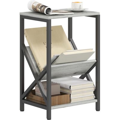 JHY DESIGN Tavolino Stretto, Tavolino D'Appoggio A 3 Ripiani, Portariviste A Forma Di V, Struttura In Acciaio, 40x30x61 Cm, Grigio Scuro JHY DESIGN Tavolino Stretto, Tavolino D'Appoggio A 3 Ripiani, Portariviste A Forma Di V, Struttura In Acciaio, 40x30x61 Cm, Grigio Scuro
