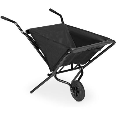 Carretilla Plegable, Carro Con Ruedas De Goma Maciza, Acero Y Poliéster, 46 Litros, 70 X 112 X 67 Cm, Negro - Relaxdays Carretilla Plegable, Carro Con Ruedas De Goma Maciza, Acero Y Poliéster, 46 Litros, 70 X 112 X 67 Cm, Negro - Relaxdays