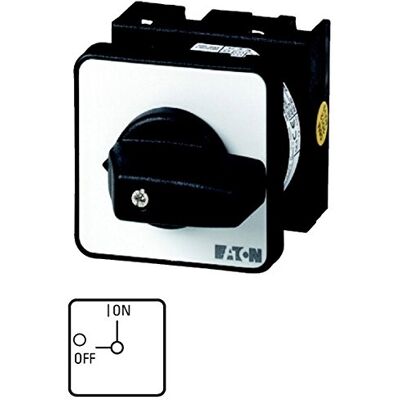 Eaton Interruptor On-off, T3, 32 A, Montaje Empotrado, 1 Unidad(es), 2 Polos, Con Palanca Negra Y Placa Frontal, 076073 Eaton Interruptor On-off, T3, 32 A, Montaje Empotrado, 1 Unidad(es), 2 Polos, Con Palanca Negra Y Placa Frontal, 076073