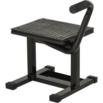 JHY DESIGN Soporte De Acero Para Motocicletas, Carga Máxima 150 Kg, Con Superficie De Goma Y Manivela, 48 X 34 X 43 Cm, Negro. JHY DESIGN Soporte De Acero Para Motocicletas, Carga Máxima 150 Kg, Con Superficie De Goma Y Manivela, 48 X 34 X 43 Cm, Negro.