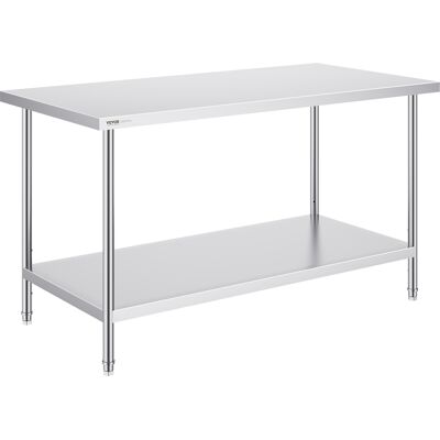 Vevor Mesa De Trabajo De Acero Inoxidable 76,2x152,4x86,4 Cm Mesa De Preparación De Alimentos Carga De 413 Kg 3 Niveles De Altura Regulables Unidad De Almacenamiento Para Cocina Restaurante Hogar Vevor Mesa De Trabajo De Acero Inoxidable 76,2x152,4x86,4 Cm Mesa De Preparación De Alimentos Carga De 413 Kg 3 Niveles De Altura Regulables Unidad De Almacenamiento Para Cocina Restaurante Hogar