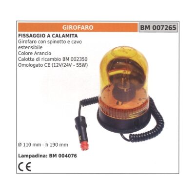 NEWGARDEN Baliza Giratoria Naranja Con Clavija Y Cable Extensible 12v/24v - 55w Ø 110 Mm NEWGARDEN Baliza Giratoria Naranja Con Clavija Y Cable Extensible 12v/24v - 55w Ø 110 Mm