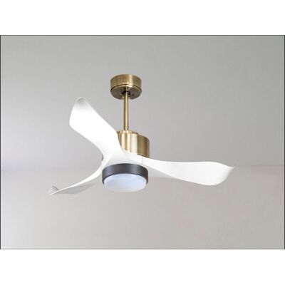 KLASSFAN Tenerife - Super Destratificateur Et Ventilateur Dc 132 Cm Laiton Pales Bois Noir Sans Lumière 25 À 35 M² KLASSFAN Tenerife - Super Destratificateur Et Ventilateur Dc 132 Cm Laiton Pales Bois Noir Sans Lumière 25 À 35 M²