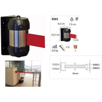 FINISH Enrollador Mural Cinta Roja Rw20re, 2m Metalworks 758159646 FINISH Enrollador Mural Cinta Roja Rw20re, 2m Metalworks 758159646