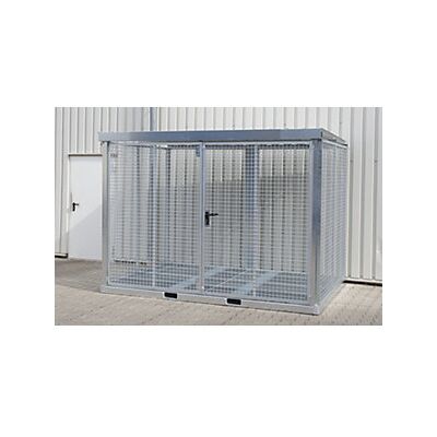 Contenedor de rejilla eurokraft pro para bombonas de gas - Exterior, Acero galvanizado Contenedor de rejilla eurokraft pro para bombonas de gas - Exterior, Acero galvanizado