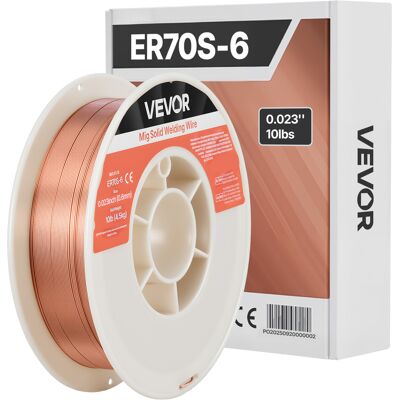 Vevor Alambre De Soldadura Mig Sólido, Er70s-6, 0,6 Mm, 4,5 Kg, Acero Dulce, Con Bajas Salpicaduras Y Alto Contenido De Desoxidantes Para Soldadura Con Protección De Gas En Todas Las Posiciones Vevor Alambre De Soldadura Mig Sólido, Er70s-6, 0,6 Mm, 4,5 Kg, Acero Dulce, Con Bajas Salpicaduras Y Alto Contenido De Desoxidantes Para Soldadura Con Protección De Gas En Todas Las Posiciones