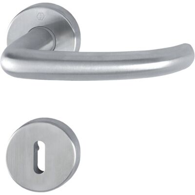 Juego de manijas de puerta con rosetas San Francisco de acero inoxidable - Juego de manijas interiores Juego de manijas de puerta con rosetas San Francisco de acero inoxidable - Juego de manijas interiores