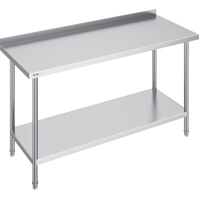 Vevor Mesa De Trabajo De Acero Inoxidable 61x152,4x91,4 Cm Mesa De Preparación De Alimentos Duradera Altura Ajustable Unidad De Almacenamiento De Alimentos Para Cocina Restaurante Bar Hotel Hogar Vevor Mesa De Trabajo De Acero Inoxidable 61x152,4x91,4 Cm Mesa De Preparación De Alimentos Duradera Altura Ajustable Unidad De Almacenamiento De Alimentos Para Cocina Restaurante Bar Hotel Hogar