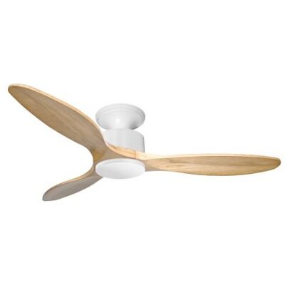 KLASSFAN Modulo Low Profile Regular - Un Ventilateur Pour Plafond Bas , Dc 132 Cm Blanc Pales Bois Clair Sans Lumière 20 À 40 M² KLASSFAN Modulo Low Profile Regular - Un Ventilateur Pour Plafond Bas , Dc 132 Cm Blanc Pales Bois Clair Sans Lumière 20 À 40 M²