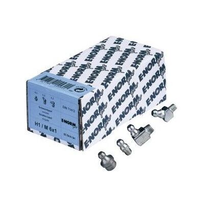 E-NORMPRO Boquilla De Engrase Cónica Din 71412, Galvanizada H2 / M10 X 1 Con Rosca, Conángulo De 45° (por 25) E-NORMPRO Boquilla De Engrase Cónica Din 71412, Galvanizada H2 / M10 X 1 Con Rosca, Conángulo De 45° (por 25)