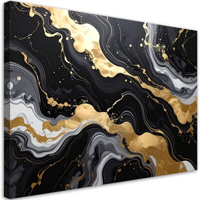 FEEBY Impresión De Imagen Abstracción Negra De Mármol Glamuroso 90x60 FEEBY Impresión De Imagen Abstracción Negra De Mármol Glamuroso 90x60