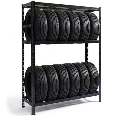 Relaxdays Estantería Para 12 Neumáticos, 180×120×40 Cm, 450 Kg, Acero, Montaje, Para Taller, Negro Relaxdays Estantería Para 12 Neumáticos, 180×120×40 Cm, 450 Kg, Acero, Montaje, Para Taller, Negro