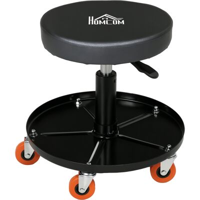 JHY DESIGN Taburete De Mecánico Con Asiento Giratorio, Altura Regulable Y Plataforma De 100 Kg Para Taller Mecánico Y Reparación De Automóviles, Color Negro. JHY DESIGN Taburete De Mecánico Con Asiento Giratorio, Altura Regulable Y Plataforma De 100 Kg Para Taller Mecánico Y Reparación De Automóviles, Color Negro.