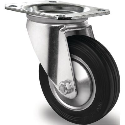 Rueda Giratoria Ø 100 Mm Capacidad De Carga 75 Kg Placa De Goma Maciza L105xw80 Mm Promat Rueda Giratoria Ø 100 Mm Capacidad De Carga 75 Kg Placa De Goma Maciza L105xw80 Mm Promat