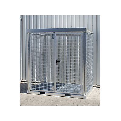 Contenedor de rejilla Eurokraft pro para bombonas de gas - Acero galvanizado - Al aire libre Contenedor de rejilla Eurokraft pro para bombonas de gas - Acero galvanizado - Al aire libre