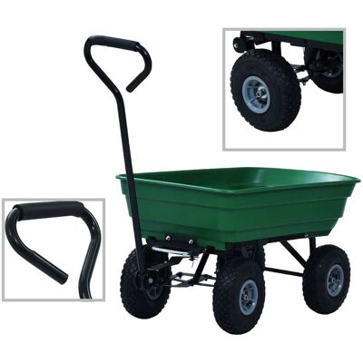 Vidaxl - Carrito De Mano Basculante Para Jardín 300 Kg 75 L Verde Vidaxl - Carrito De Mano Basculante Para Jardín 300 Kg 75 L Verde