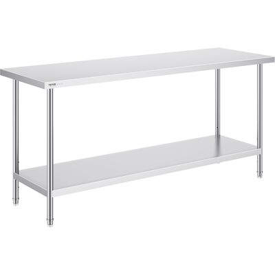 Vevor Mesa De Trabajo De Acero Inoxidable 61x182,9x86,4 Cm Mesa De Preparación De Alimentos Carga 399 Kg 3 Niveles De Altura Regulables Unidad De Almacenamiento De Alimentos Para Cocina Restaurante Vevor Mesa De Trabajo De Acero Inoxidable 61x182,9x86,4 Cm Mesa De Preparación De Alimentos Carga 399 Kg 3 Niveles De Altura Regulables Unidad De Almacenamiento De Alimentos Para Cocina Restaurante