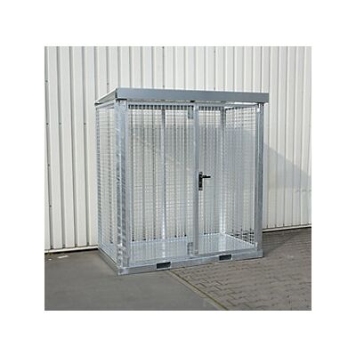 Contenedor de botellas de gas eurokraft pro - acero galvanizado, puertas con cerradura Contenedor de botellas de gas eurokraft pro - acero galvanizado, puertas con cerradura