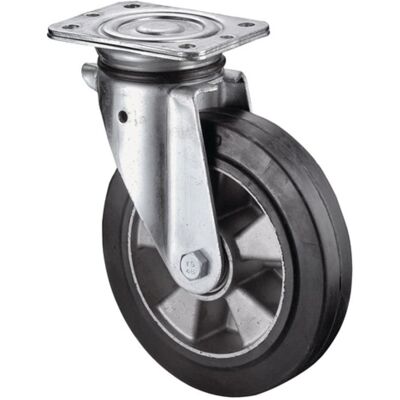 Bs Rollen - Rueda Giratoria De Alta Resistencia D.160mm Trgf.300kg Goma 135mm 110mm Bs Rollen - Rueda Giratoria De Alta Resistencia D.160mm Trgf.300kg Goma 135mm 110mm