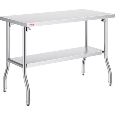 Vevor Mesa De Trabajo Cocina 1220 X 610 X 850 Mm Mesa De Trabajo Plegable Acero Inoxidable Con Estante Extraíble 350 Kg Carga Mesa Acero Inoxidable Con Pies Ajustables Para Camping Cocina Comercial Vevor Mesa De Trabajo Cocina 1220 X 610 X 850 Mm Mesa De Trabajo Plegable Acero Inoxidable Con Estante Extraíble 350 Kg Carga Mesa Acero Inoxidable Con Pies Ajustables Para Camping Cocina Comercial
