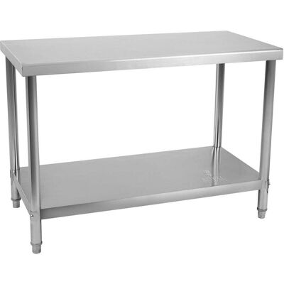 Helloshop26 - Mesa De Trabajo De Cocina Profesional 120 X 70 Cm Capacidad 115 Kg Acero Inoxidable 140003683 Helloshop26 - Mesa De Trabajo De Cocina Profesional 120 X 70 Cm Capacidad 115 Kg Acero Inoxidable 140003683