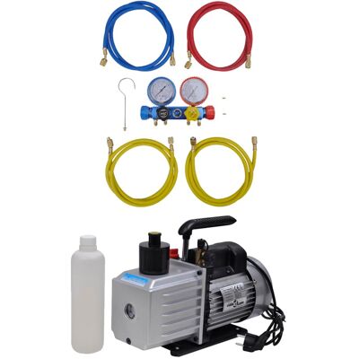 Bomba De Vacío Set De Manómetros 4 Vías Para Aire Acondicionado Vidaxl Bomba De Vacío Set De Manómetros 4 Vías Para Aire Acondicionado Vidaxl