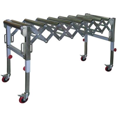 Holzmann - Mesa De 9 Rodillos Extensible 500-1400 Mm Con Ruedas Rb9a Holzmann - Mesa De 9 Rodillos Extensible 500-1400 Mm Con Ruedas Rb9a