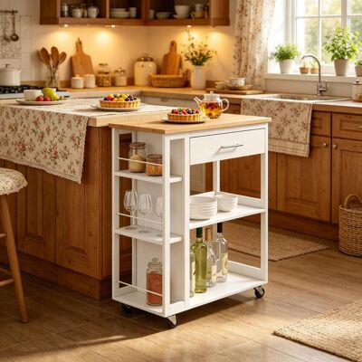 JHY DESIGN Carrito Práctico, Estante Rodante Para Aperitivos, Carrito De Cocina Portátil (solo Carrito De Cocina) JHY DESIGN Carrito Práctico, Estante Rodante Para Aperitivos, Carrito De Cocina Portátil (solo Carrito De Cocina)