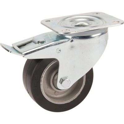 Rueda Industrial Giratoria En Goma: Di谩metro100 X 40 Mm Placa Soporte Con Freno: 105 X 85 Mm. Capacidad: 200 Kg Tente Tente Rueda Industrial Giratoria En Goma: Di谩metro100 X 40 Mm Placa Soporte Con Freno: 105 X 85 Mm. Capacidad: 200 Kg Tente Tente