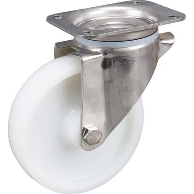 TENTE Rueda Industrial Giratoria En Poliamida: Di谩metro160 X 40 Mm Placa Soporte Acero Inoxidable: 137 X 105 Mm. Capacidad: 500 Kg TENTE Rueda Industrial Giratoria En Poliamida: Di谩metro160 X 40 Mm Placa Soporte Acero Inoxidable: 137 X 105 Mm. Capacidad: 500 Kg
