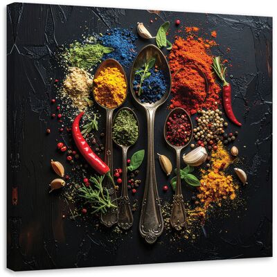 FEEBY Impresión De Imagen, Especias Coloridas Alimentos, 50x50 FEEBY Impresión De Imagen, Especias Coloridas Alimentos, 50x50