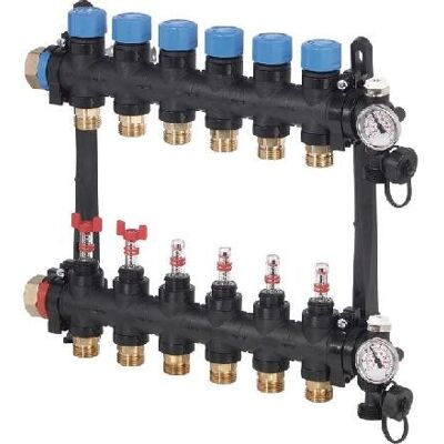 Uponor - Colector Vario con caudalímetro - 9x3/4' - Accesorio HVAC Uponor - Colector Vario con caudalímetro - 9x3/4' - Accesorio HVAC