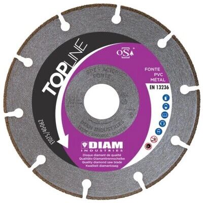 Diam Industries - Disco Diamantado Ø230 Mm Para Fundición, Pvc Y Metal - Spi230/22 Diam Industries - Disco Diamantado Ø230 Mm Para Fundición, Pvc Y Metal - Spi230/22