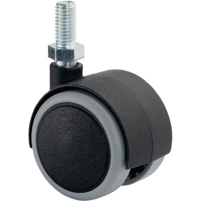 Bs Rollen - Rodillo Doble De Plástico De 50 Mm De Diámetro, 50 Kg, M8 Pa Gris Bs Rollen - Rodillo Doble De Plástico De 50 Mm De Diámetro, 50 Kg, M8 Pa Gris