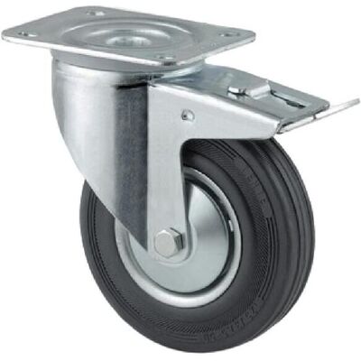 Rueda Industrial Giratoria En Goma: Di谩metro100 X 30 Mm Placa Soporte Con Freno: 105 X 85 Mm. Capacidad: 70 Kg Tente Tente Rueda Industrial Giratoria En Goma: Di谩metro100 X 30 Mm Placa Soporte Con Freno: 105 X 85 Mm. Capacidad: 70 Kg Tente Tente