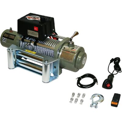 Var-sc12000lb Cabrestante Eléctrico 12v 5443kg 4800w, Cable De 28m Ø 9.4mm Mando A Distancia - Varan Motors Var-sc12000lb Cabrestante Eléctrico 12v 5443kg 4800w, Cable De 28m Ø 9.4mm Mando A Distancia - Varan Motors