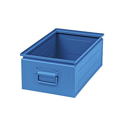 Certeo - Caja Apilable De Chapa De Acero Capacidad Aprox 30 L Azul Certeo - Caja Apilable De Chapa De Acero Capacidad Aprox 30 L Azul