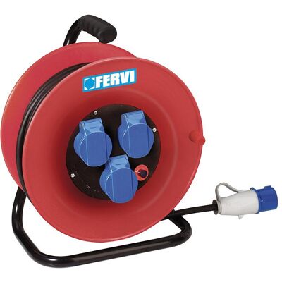 Fervi - Carrete De Cable Alargador 30m 3x25 Industrial 230v A010/30 Fervi - Carrete De Cable Alargador 30m 3x25 Industrial 230v A010/30