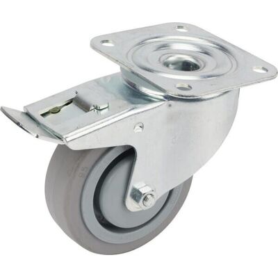 Rueda Industrial Giratoria En Goma: Di谩metro100 X 34 Mm Placa Soporte Con Freno: 105 X 85 Mm. Capacidad: 160 Kg Tente Tente Rueda Industrial Giratoria En Goma: Di谩metro100 X 34 Mm Placa Soporte Con Freno: 105 X 85 Mm. Capacidad: 160 Kg Tente Tente