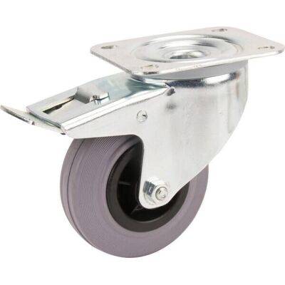 Rueda Industrial Giratoria En Goma: Di谩metro100 X 35 Mm Placa Soporte Con Freno: 105 X 85 Mm. Capacidad: 75 Kg Tente Tente Rueda Industrial Giratoria En Goma: Di谩metro100 X 35 Mm Placa Soporte Con Freno: 105 X 85 Mm. Capacidad: 75 Kg Tente Tente