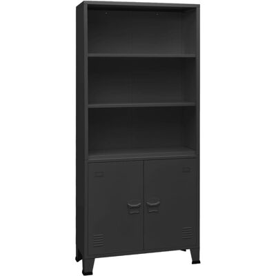 vidaXL - 80x32x180 cm - Antracita - Acero Bookcase vidaXL - 80x32x180 cm - Antracita - Acero Bookcase