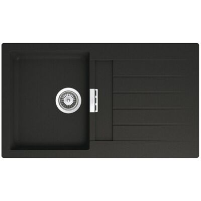 Roca - Fregadero Reversible De 1 Cubeta De Quarzex® Oslo Color: Negro - Medidas: 860x500x200 Mm Roca - Fregadero Reversible De 1 Cubeta De Quarzex® Oslo Color: Negro - Medidas: 860x500x200 Mm