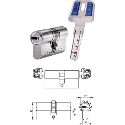 Yale - HSKMOD3535N - 35x35 - Cilindro de seguridad Yale - HSKMOD3535N - 35x35 - Cilindro de seguridad