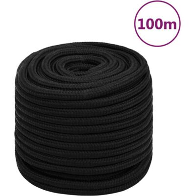 vidaXL Cuerda de Poliéster Duradera - 18 mm/ 100 m - Negra - Cuerda vidaXL Cuerda de Poliéster Duradera - 18 mm/ 100 m - Negra - Cuerda