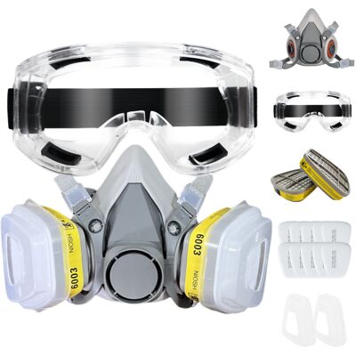 OEM Respirador Químico 6200 De Media Máscara, A Prueba De Polvo, Máscara De Gas Industrial Para Pintura En Aerosol Con Gafas Protectoras Antivaho, Seguridad En El Trabajo OEM Respirador Químico 6200 De Media Máscara, A Prueba De Polvo, Máscara De Gas Industrial Para Pintura En Aerosol Con Gafas Protectoras Antivaho, Seguridad En El Trabajo