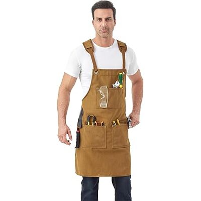 OEM Delantales Impermeables De Lona Para Hombre, Delantales De Trabajo, Delantales Para Herramientas Con Bolsillos Para Jardinería, Industria, Pintura, Color Marrón. OEM Delantales Impermeables De Lona Para Hombre, Delantales De Trabajo, Delantales Para Herramientas Con Bolsillos Para Jardinería, Industria, Pintura, Color Marrón.