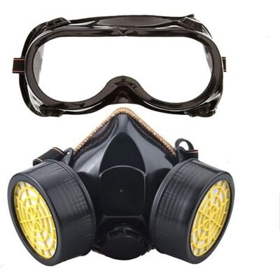 YMYNY Mascarilla Respiratoria, Kit De Mascarilla De Protección Respiratoria Reutilizable, Mascarilla Antipolvo Y Antigás Con Gafas Protectoras Para Pintar, Bricolaje Y Lijar. YMYNY Mascarilla Respiratoria, Kit De Mascarilla De Protección Respiratoria Reutilizable, Mascarilla Antipolvo Y Antigás Con Gafas Protectoras Para Pintar, Bricolaje Y Lijar.